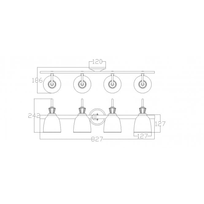 Cora 4 Light Bathroom Wall Light  In Polished Chrome Finish
