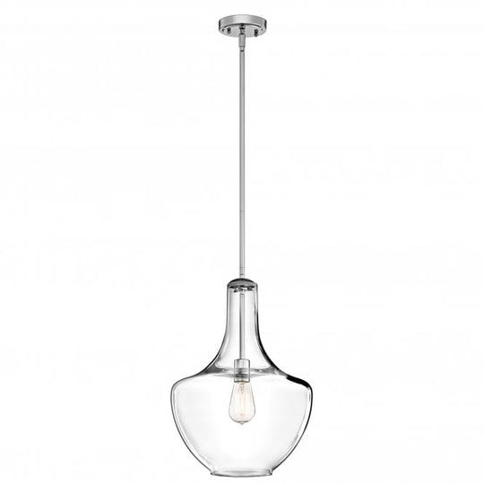 Everly 1 Light Medium Pendant In Chrome Finish