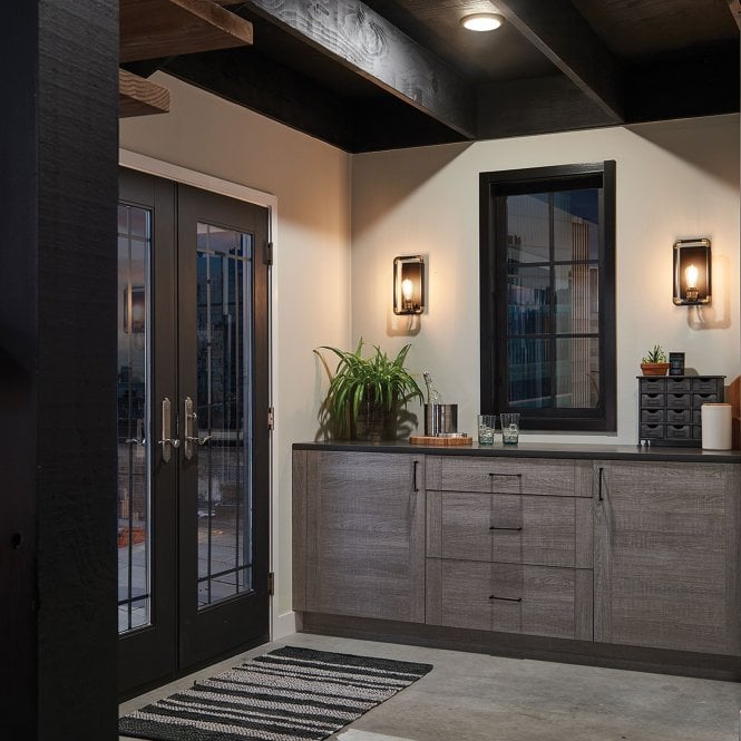 Imahn 1 Light Wall Light In Black And Natural Brass Finish