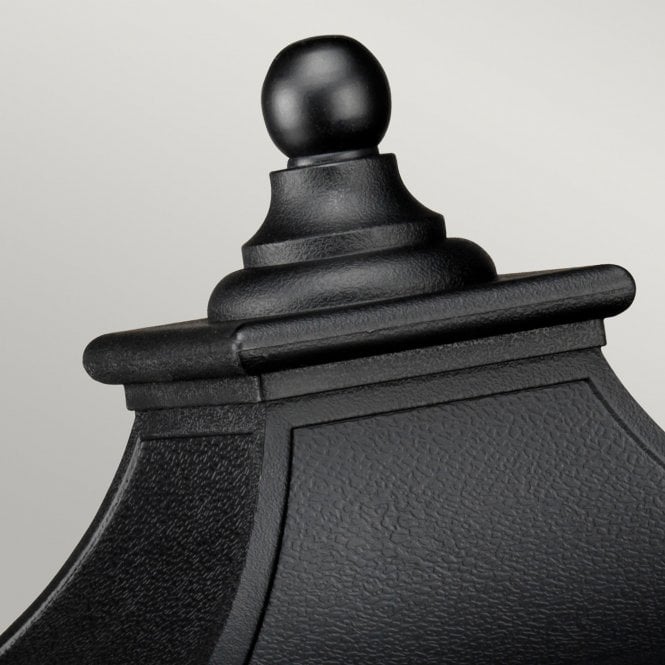 Bedford 1 Light Medium Pedestal Lantern In Mystic Black Finish
