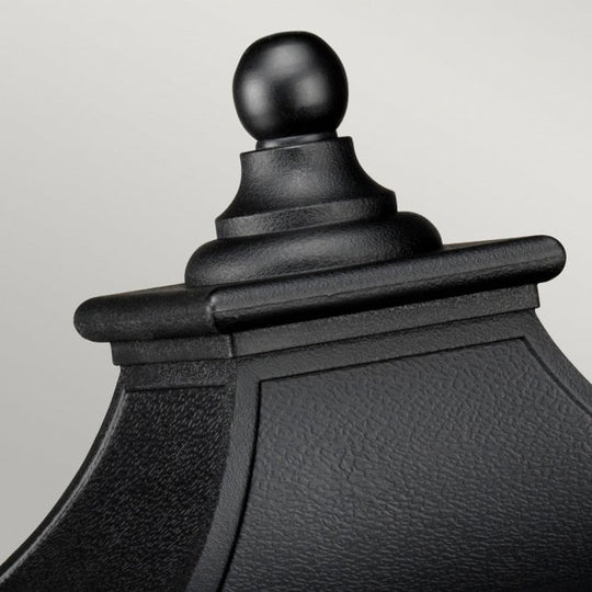 Bedford 1 Light Medium Pedestal Lantern In Mystic Black Finish