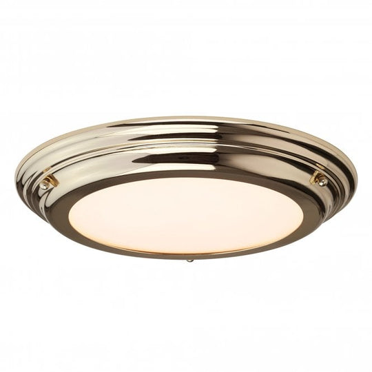 Welland 1 Light Medium Bathroom Flush In Polished Brass Finish
