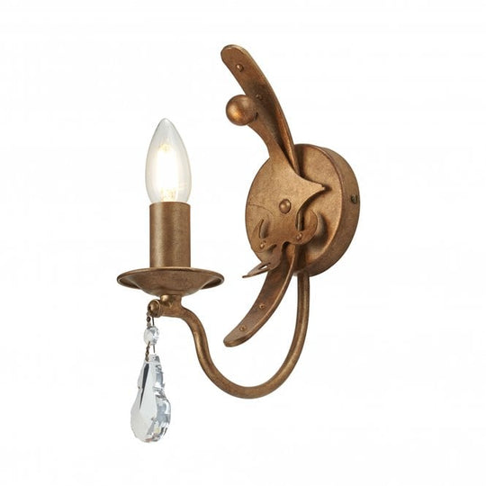 Windsor 1 Light Wall Light In Gold Patina Finish