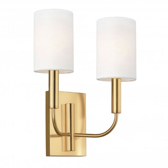 Brianna 2 Light Wall Light - Burnished Brass