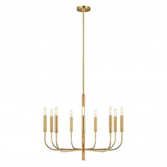 Brianna 9 Light Chandelier - Burnished Brass