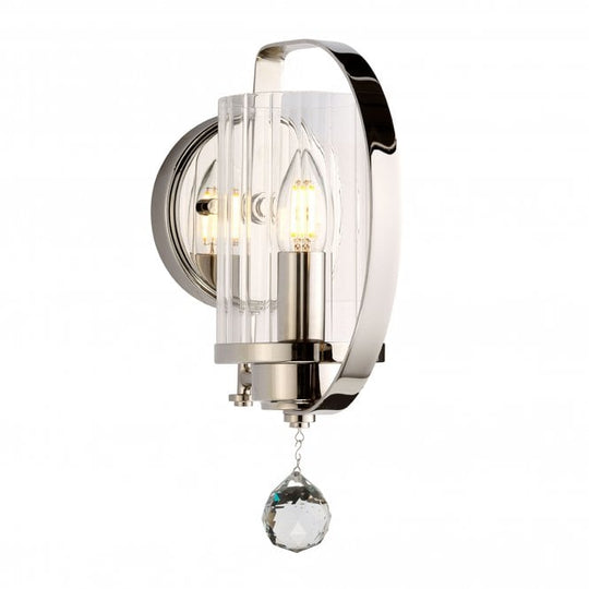 Cassie 1 Light Wall Light Polished Nickel Plated