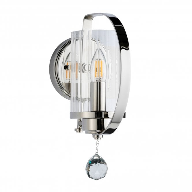 Cassie 1 Light Wall Light Polished Nickel Plated
