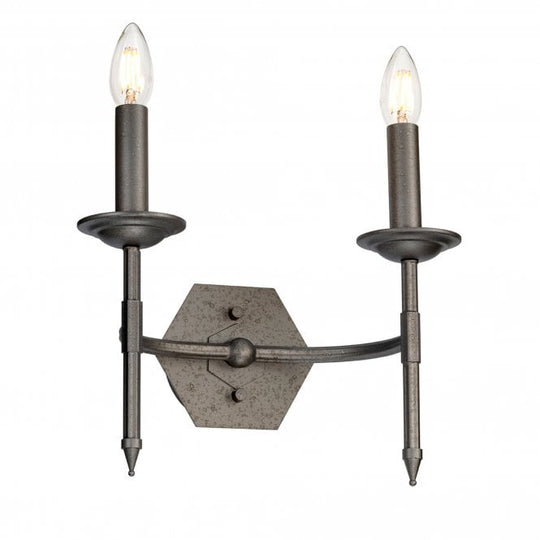 Crown 2 Light Wall Light Iron Gate