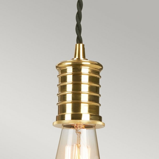 Douille 1 Light Pendant - Black/Polished Brass