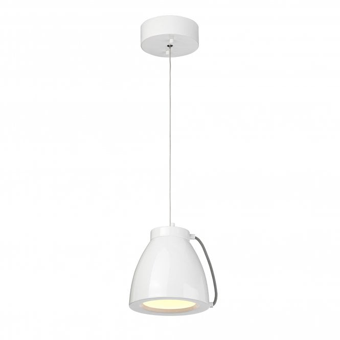 Europa 1 Light Small LED Pendant White Painted