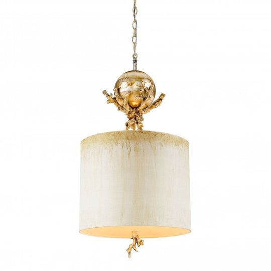 Trellis 1 Light Pendant Putty Patina & Silver Leaf
