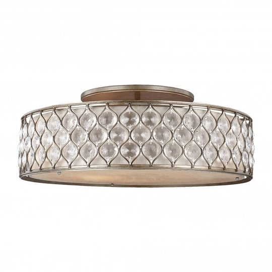 Lucia 6 Light Flush Light Burnished Silver