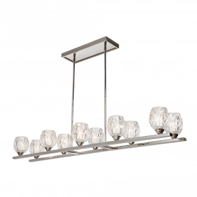 Rubin 10 Light Island Chandelier Polished Chrome / Nickel