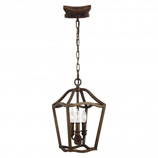 Yarmouth 3 Light Pendant Painted Aged Brass