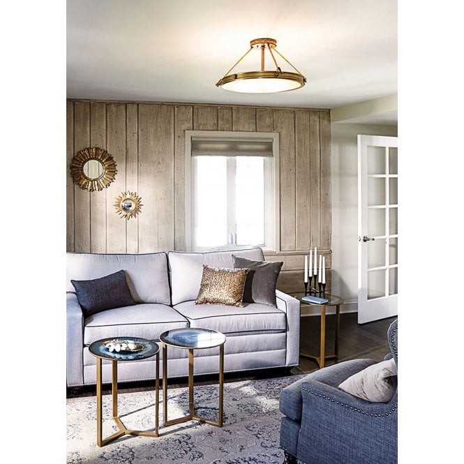 Collier 4 Light Large Semi-Flush Heritage Brass