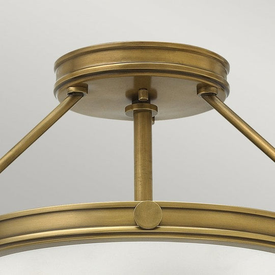 Collier 3 Light Semi-Flush Heritage Brass