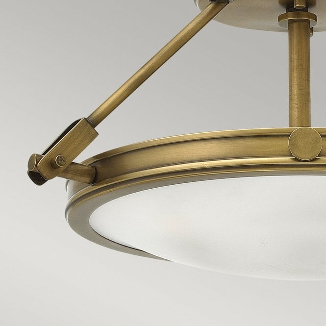 Collier 3 Light Semi-Flush Heritage Brass