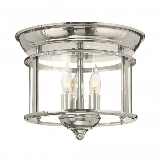 Gentry 3 Light Flush Mount - Polished Nickel