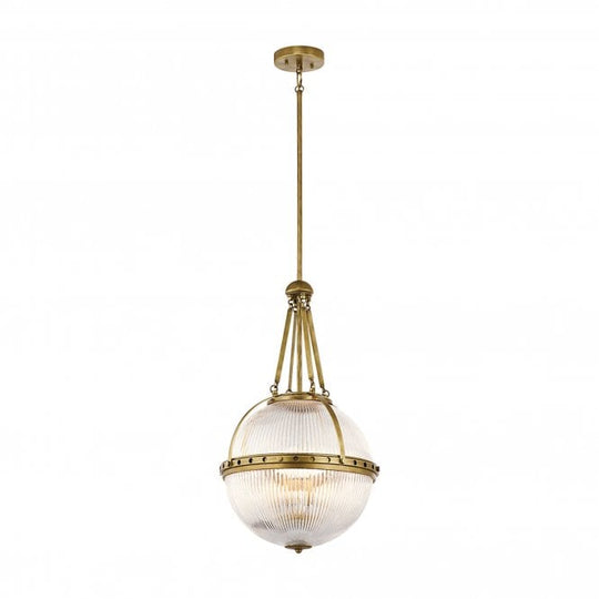 Aster 3 Light Pendant - Natural Brass