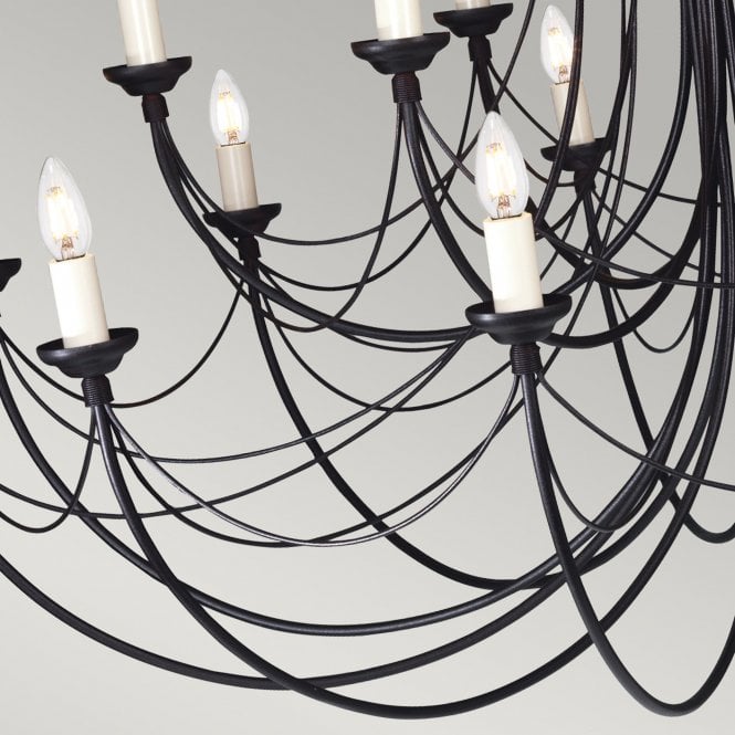 Carisbrooke 18 Light Chandelier with a Black finish