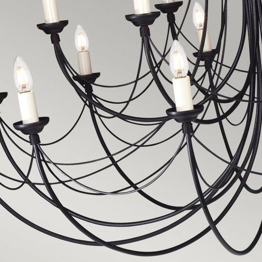 Carisbrooke 18 Light Chandelier with a Black finish