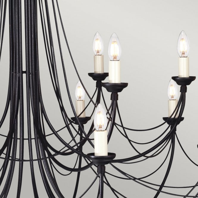 Carisbrooke 18 Light Chandelier with a Black finish