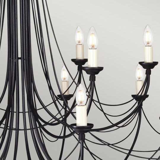 Carisbrooke 18 Light Chandelier with a Black finish