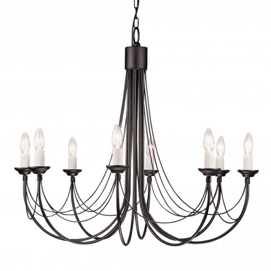 Carisbrooke 8 Light Chandelier with a Black finish