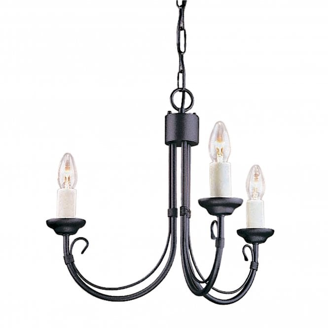 Chartwell 3 light Chandelier with a Black finish