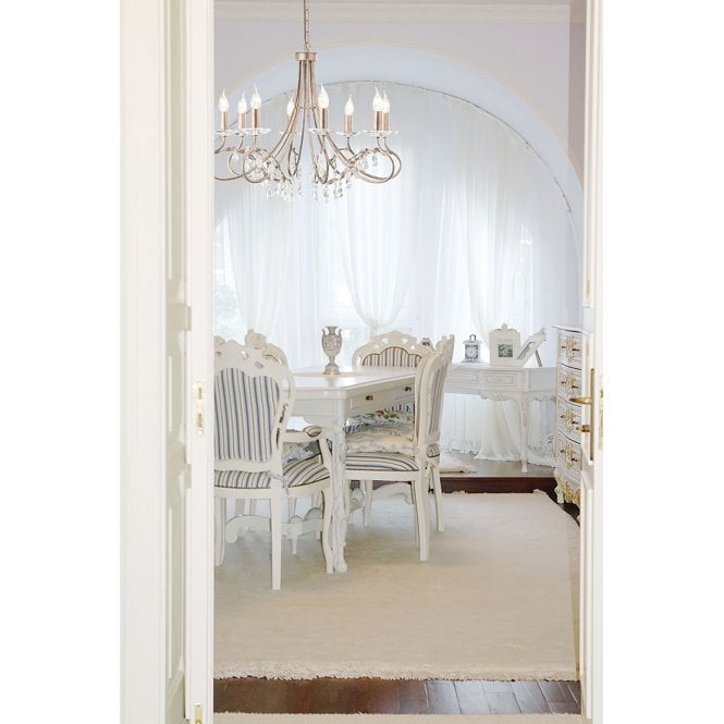 Christina 8 Light Chandelier with a silver gold finish