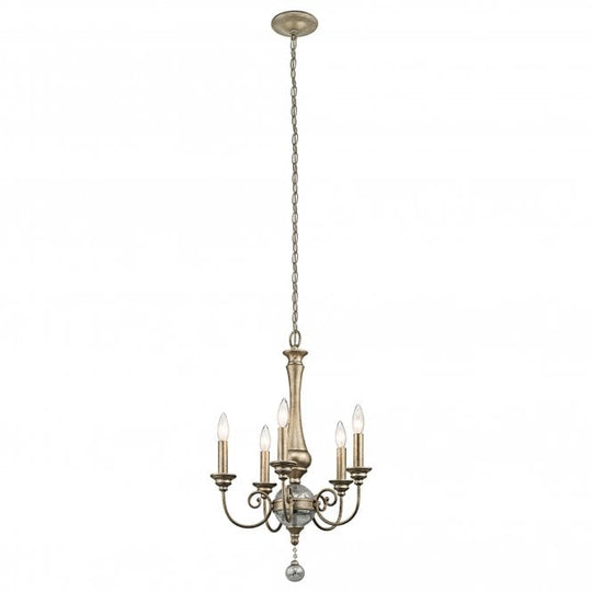 Rosalie 5 Light Mini Chandelier Sterling Gold
