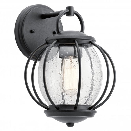 Vandalia 1 Light Wall Lantern Textured Black