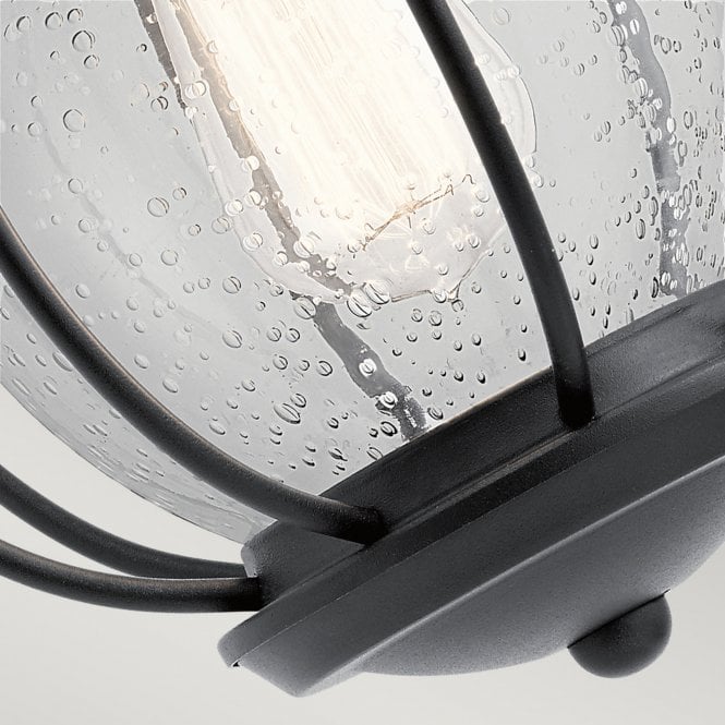 Vandalia 1 Light Wall Lantern Textured Black