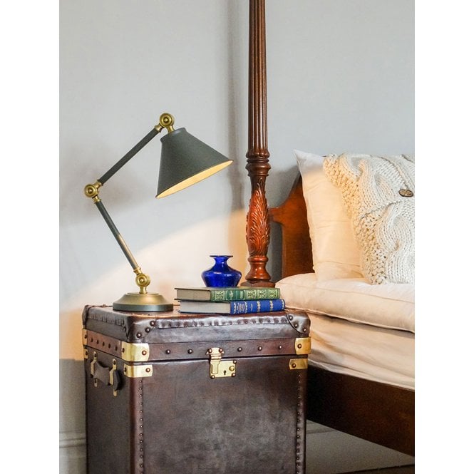 Provence Element 1 Light Mini Table Lamp - Dark Grey/Aged Brass