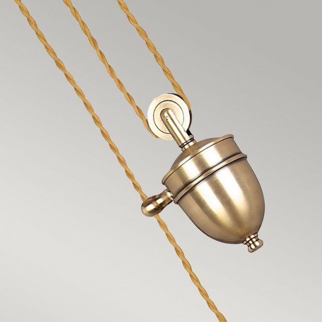 Provence 1 Light Rise and Fall Pendant - Aged Brass