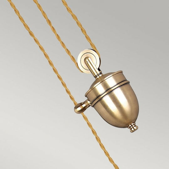 Provence 1 Light Rise and Fall Pendant - Aged Brass