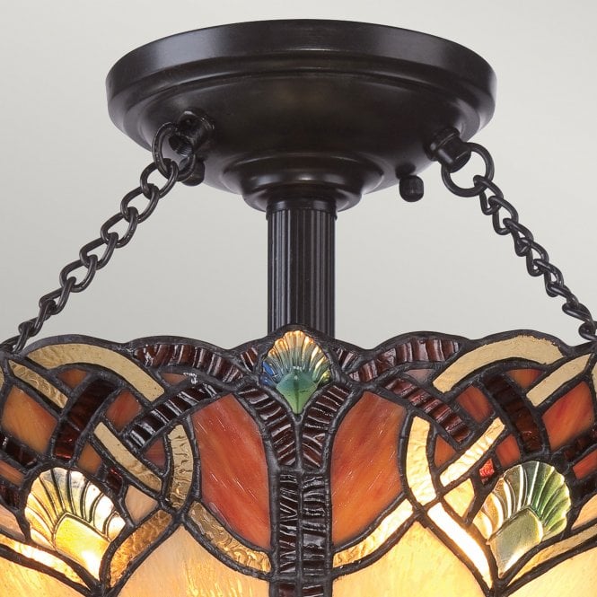 Cambridge 2 Light Large Semi Flush Mount Vintage Bronze