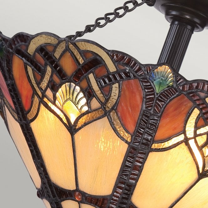 Cambridge 2 Light Large Semi Flush Mount Vintage Bronze