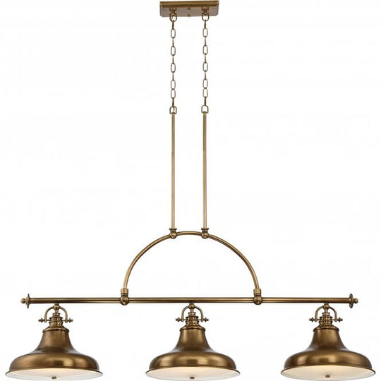 Emery 3 Light Island Chandelier - Weathered Brass