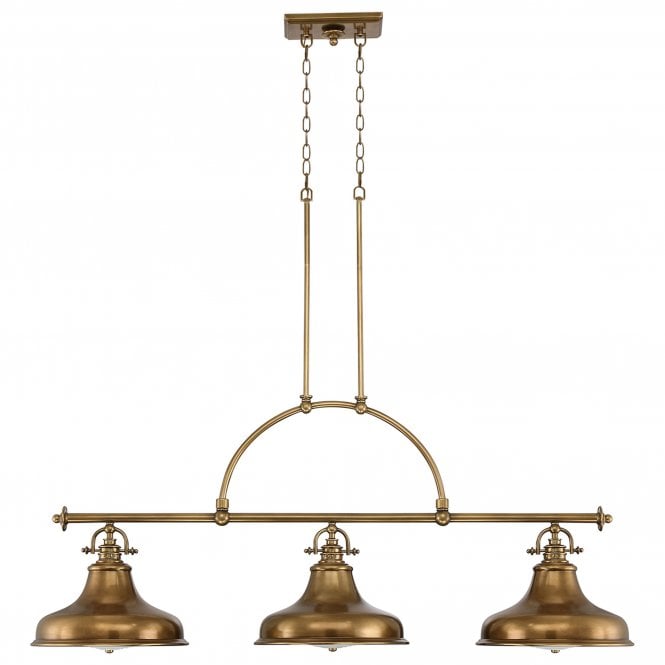 Emery 3 Light Island Chandelier - Weathered Brass
