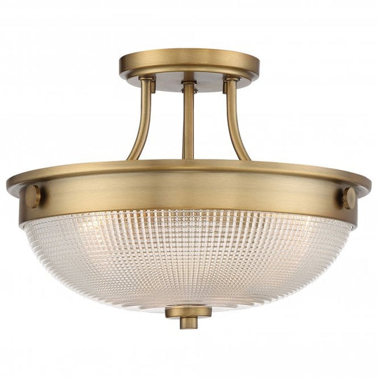 Mantle 2 Light Semi-Flush - Weathered Brass