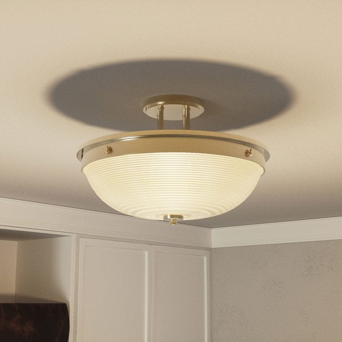 Mantle 2 Light Semi-Flush - Weathered Brass