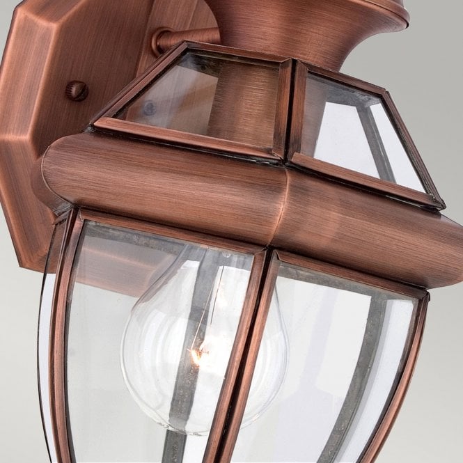 Newbury 1 Light Small Wall Lantern - Aged Copper
