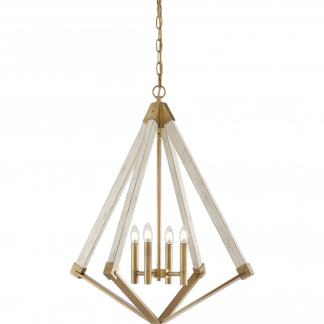 View Point 4 Light Chandelier Weathered Brass