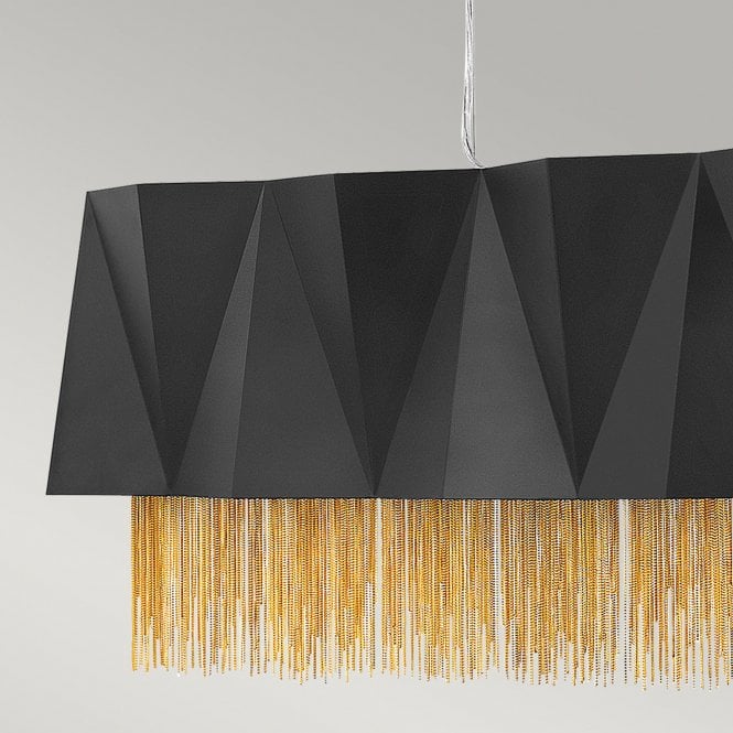 Zuma 6 Light Pendant Satin Black/ Gold