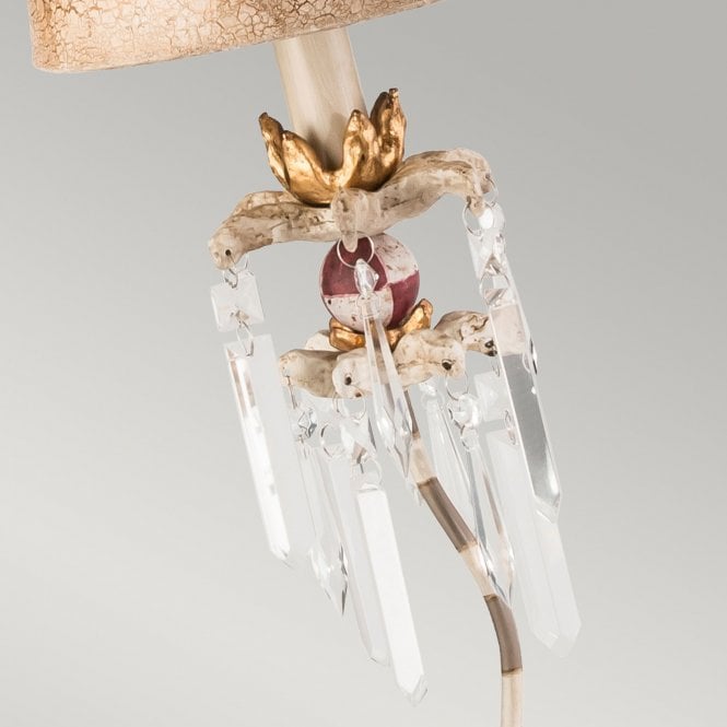 Birdland Table Lamp Black and White, Crystals