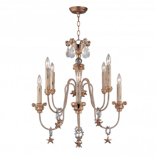 Mignon 8Lt Chandelier Gold and Silver