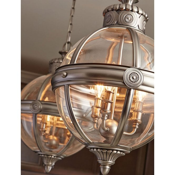 Adams 3 Light Pendant Chandelier in an antique nickel finish