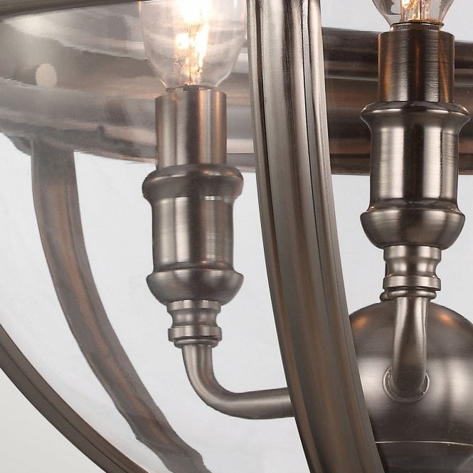 Adams 3 Light Pendant Chandelier in an antique nickel finish