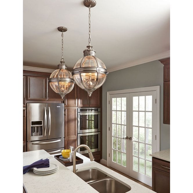 Adams 3 Light Pendant Chandelier in an antique nickel finish